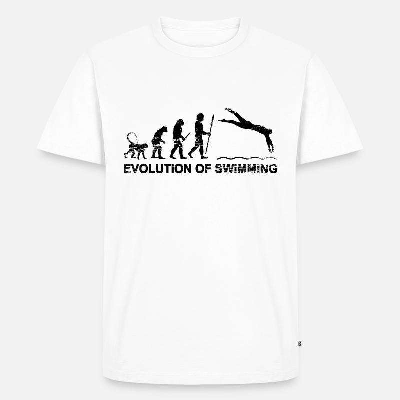 Schwimmer Evolution - Männer Premium Bio T-Shirt - Weiß
