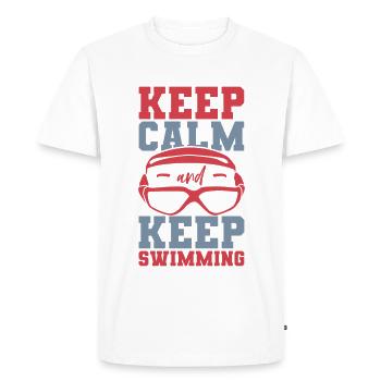 Drôle de sort de natation - T-shirt Premium bio Homme - blanc - Devant - Nico (187cm)