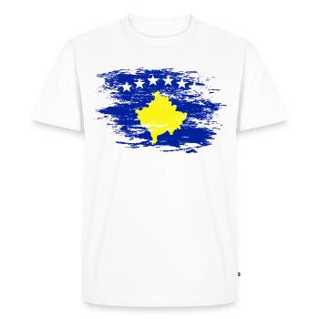 Drapeau du Kosovo utilisé - T-shirt Premium bio Homme - blanc - Devant - Nico (187cm)