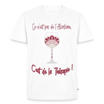 Verre therapie - T-shirt Premium bio Homme - blanc - Devant - Nico (187cm)