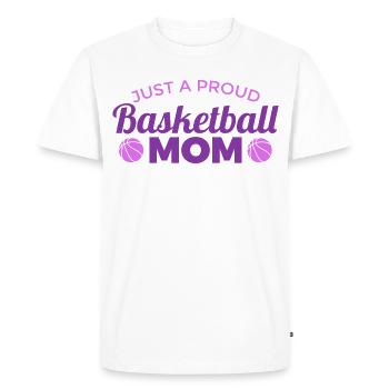 Fière maman basketball - T-shirt Premium bio Homme - blanc - Devant - Nico (187cm)