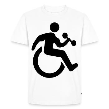 Symbole de fitness en fauteuil roulant pour les centrales électriques* - T-shirt Premium bio Homme - blanc - Devant - Nico (187cm)