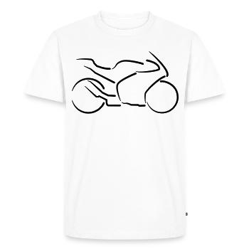 Contours moto Supersport minimaliste - T-shirt Premium bio Homme - blanc - Devant - Nico (187cm)