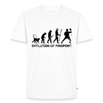 Evolution of Pingpong - Men's Premium Organic T-Shirt - white - Front - Nico (187cm)