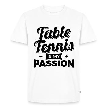 Le tennis de table est ma passion - T-shirt Premium bio Homme - blanc - Devant - Nico (187cm)
