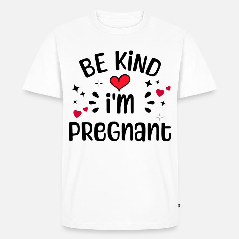 Herz Schwangerschaft Schwanger Statement Mutter - Männer Premium Bio T-Shirt - Weiß