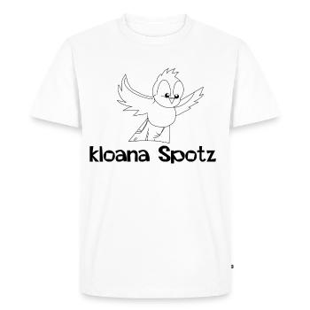 kloana Spotz-kleiner Spatz,Austrian dialect - Men's Premium Organic T-Shirt - white - Front - Nico (187cm)