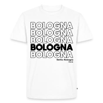 Design de lettrage de Bologne Émilie-Romagne - T-shirt Premium bio Homme - blanc - Devant - Nico (187cm)