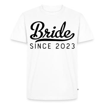 Bride since 2023 - Men's Premium Organic T-Shirt - white - Front - Nico (187cm)