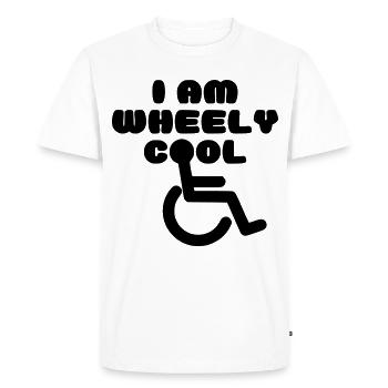 Je suis cool. Humour en fauteuil roulant * - T-shirt Premium bio Homme - blanc - Devant - Nico (187cm)