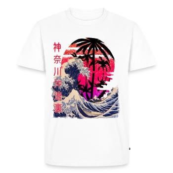 the big wave off kanagawa retro - Men's Premium Organic T-Shirt - white - Front - Nico (187cm)