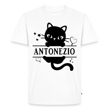 t-shirt Antonezio t-shirt chat cadeau idée chat chat - T-shirt Premium bio Homme - blanc - Devant - Nico (187cm)