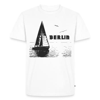 Voilier berlinois et 2 mouettes - T-shirt Premium bio Homme - blanc - Devant - Nico (187cm)