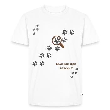 Vous avez vu mon chien ? humour chien Version 1 - T-shirt Premium bio Homme - blanc - Devant - Nico (187cm)