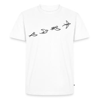 The flight of the black bird - Men's Premium Organic T-Shirt - white - Front - Nico (187cm)