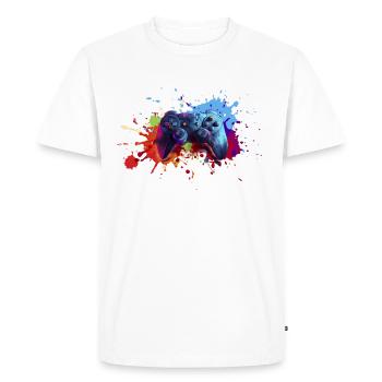 Manette de jeu Splash Gamer Gift Gamer Gaming - T-shirt Premium bio Homme - blanc - Devant - Nico (187cm)