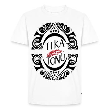 Tika Tonu Maori Design - Maori T-Shirt - T-shirt Premium bio Homme - blanc - Devant - Nico (187cm)