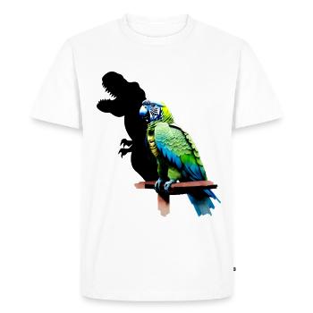 T-Rex Perroquet Jaune Bleu Ara Ara - T-shirt Premium bio Homme - blanc - Devant - Nico (187cm)