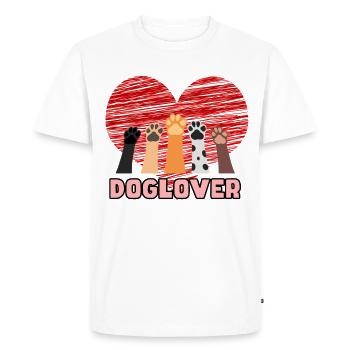 Doglover for real dog lovers # - Men's Premium Organic T-Shirt - white - Front - Nico (187cm)