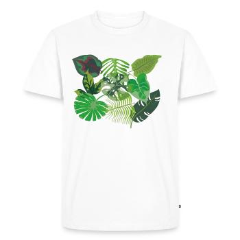 Jungle à motif de feuilles stylé - T-shirt Premium bio Homme - blanc - Devant - Nico (187cm)