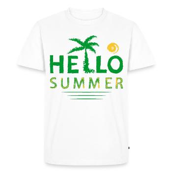Bonjour été - T-shirt Premium bio Homme - blanc - Devant - Nico (187cm)