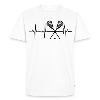 Ligne de cœur de crosse - T-shirt Premium bio Homme - blanc - Devant - Nico (187cm)