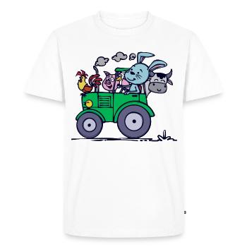 Agriculture Tracteur agricole Véhicule utilitaire - T-shirt Premium bio Homme - blanc - Devant - Nico (187cm)