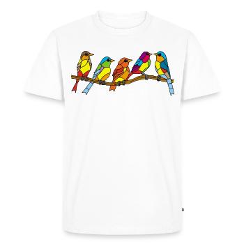 oiseaux et couleurs - T-shirt Premium bio Homme - blanc - Devant - Nico (187cm)