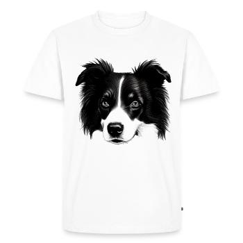 Border Collie Chien de berger irlandais - T-shirt Premium bio Homme - blanc - Devant - Nico (187cm)