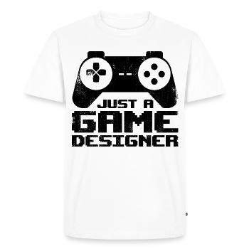 Just A Game Designer - Men's Premium Organic T-Shirt - white - Front - Nico (187cm)