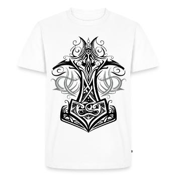 Marteau de Thor Mjolnir Viking symbole - T-shirt Premium bio Homme - blanc - Devant - Nico (187cm)
