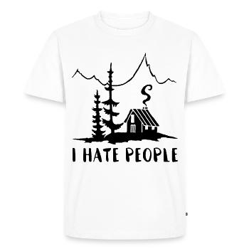 Solitaire (noir) - T-shirt Premium bio Homme - blanc - Devant - Nico (187cm)