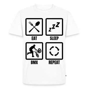 Horaire BMX - T-shirt Premium bio Homme - blanc - Devant - Nico (187cm)