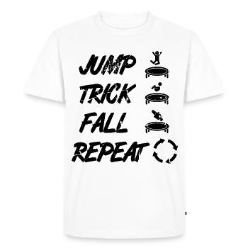 Jump Trick Fall Repeat - Men's Premium Organic T-Shirt - white - Front - Nico (187cm)