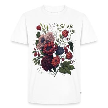 Vintage Blumen Bouquet Floral Art - Men's Premium Organic T-Shirt - white - Front - Nico (187cm)