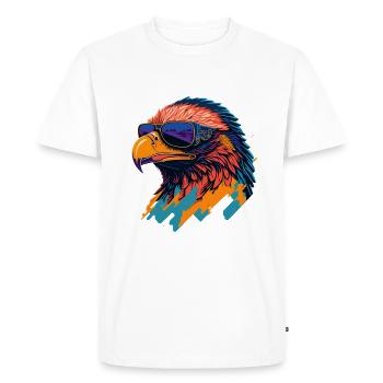 Majestic Soar: Retro Eagle T-Shirt - Men's Premium Organic T-Shirt - white - Front - Nico (187cm)