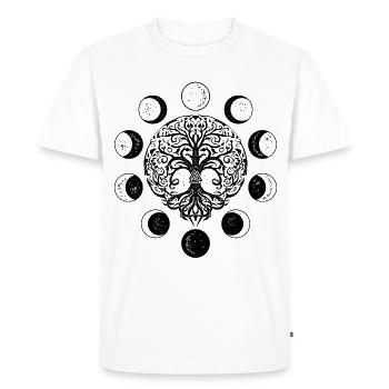 Ygdrassil Phases de la Lune Sorcellerie Arbre de vie occulte - T-shirt Premium bio Homme - blanc - Devant - Nico (187cm)