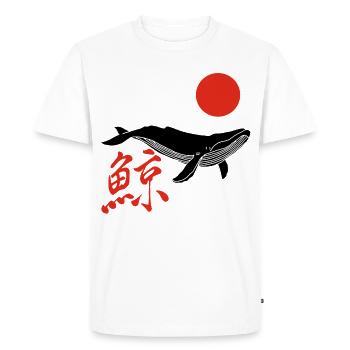 Right whale and red sun - Men's Premium Organic T-Shirt - white - Front - Nico (187cm)