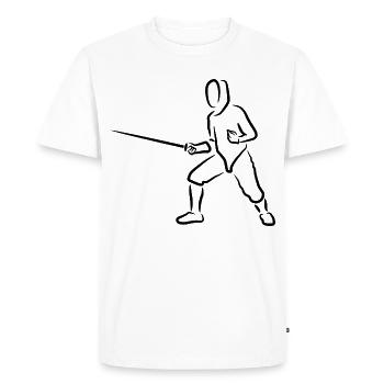 Drôle d’escrimeur - T-shirt Premium bio Homme - blanc - Devant - Nico (187cm)