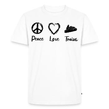 L’amour du chemin de fer - T-shirt Premium bio Homme - blanc - Devant - Nico (187cm)