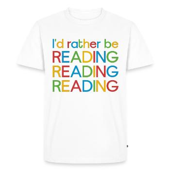 I'd rather be reading - Men's Premium Organic T-Shirt - white - Front - Nico (187cm)