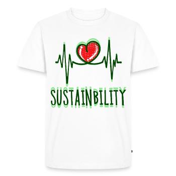 Environnement Terre Coeur Déclaration de durabilité Nature - T-shirt Premium bio Homme - blanc - Devant - Nico (187cm)