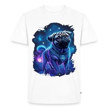 Magical Pug Night - Men's Premium Organic T-Shirt - white - Front - Nico (187cm)