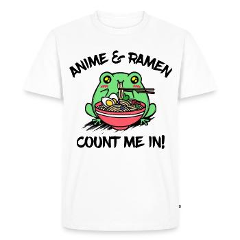 Manga Animation Anime Ramen Animation Déclaration - T-shirt Premium bio Homme - blanc - Devant - Nico (187cm)