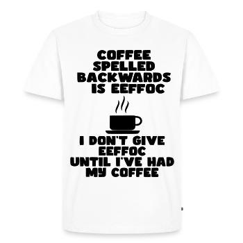 Le café avant de commencer la journée* - T-shirt Premium bio Homme - blanc - Devant - Nico (187cm)