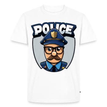 Policier, Police - T-shirt Premium bio Homme - blanc - Devant - Nico (187cm)