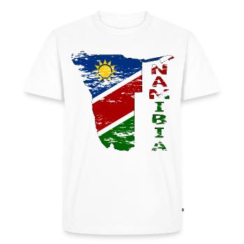 Namibie Carte Drapeau utilisé - T-shirt Premium bio Homme - blanc - Devant - Nico (187cm)