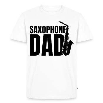 Saxophone Papa - T-shirt Premium bio Homme - blanc - Devant - Nico (187cm)
