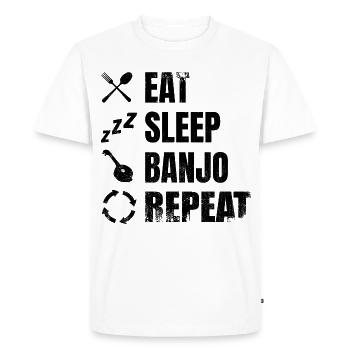 Routine quotidienne des joueurs de banjo - T-shirt Premium bio Homme - blanc - Devant - Nico (187cm)