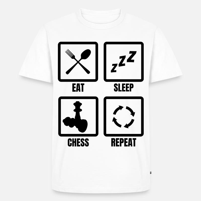 Schach Routine - Männer Premium Bio T-Shirt - Weiß